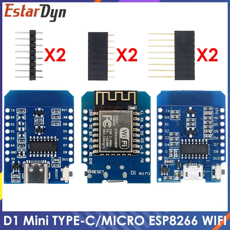 D1 Mini TYPE-C/MICRO ESP8266 E - Nodemcuv2 review and price