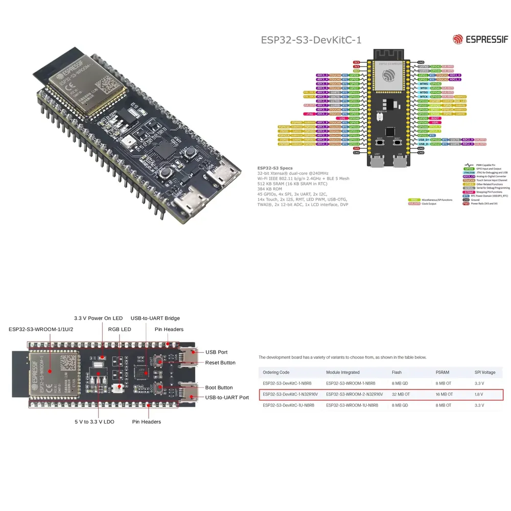 Espressif ESP32-S3-DevKitC-1 D - Devkitc review and price